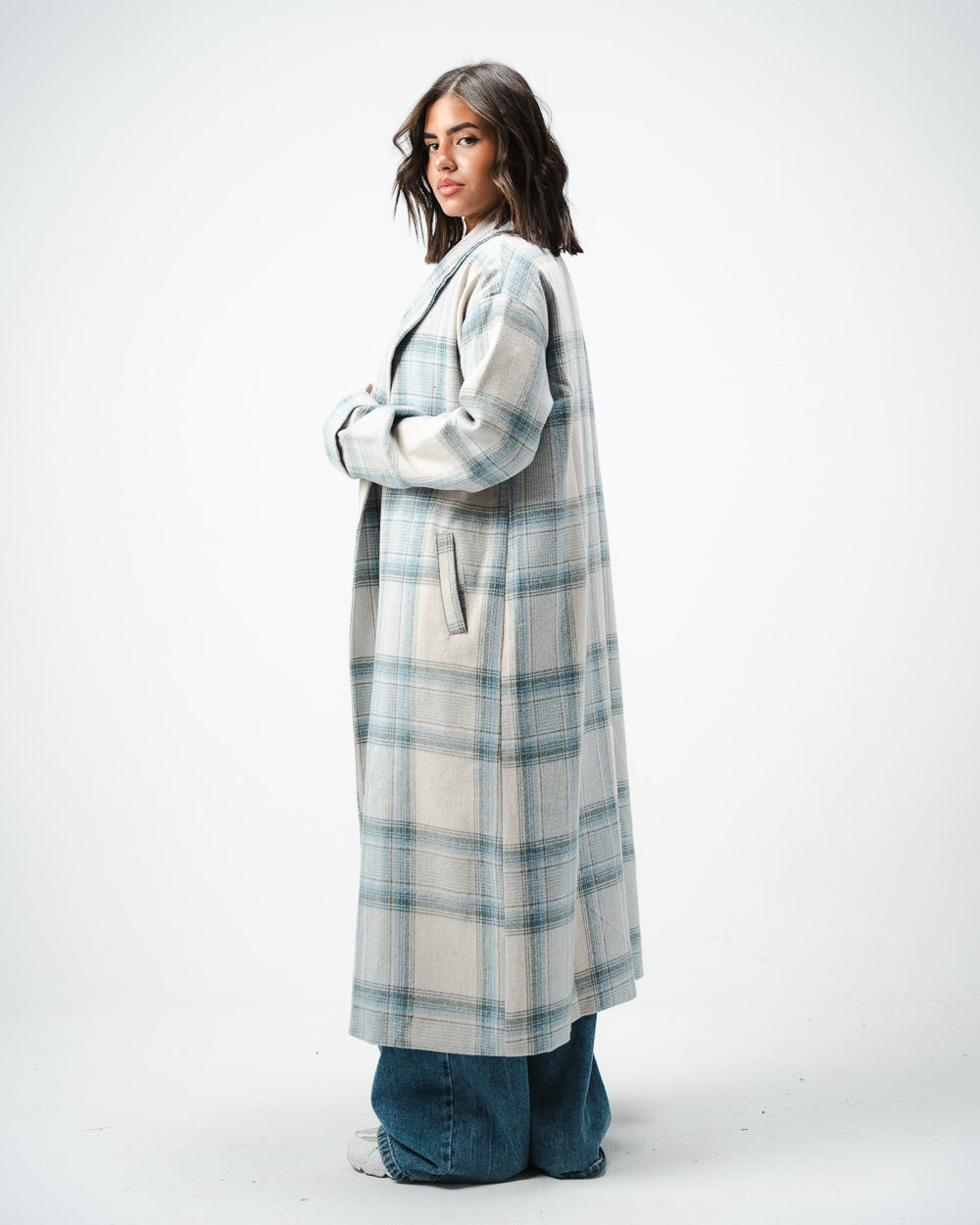 Long plaid coat