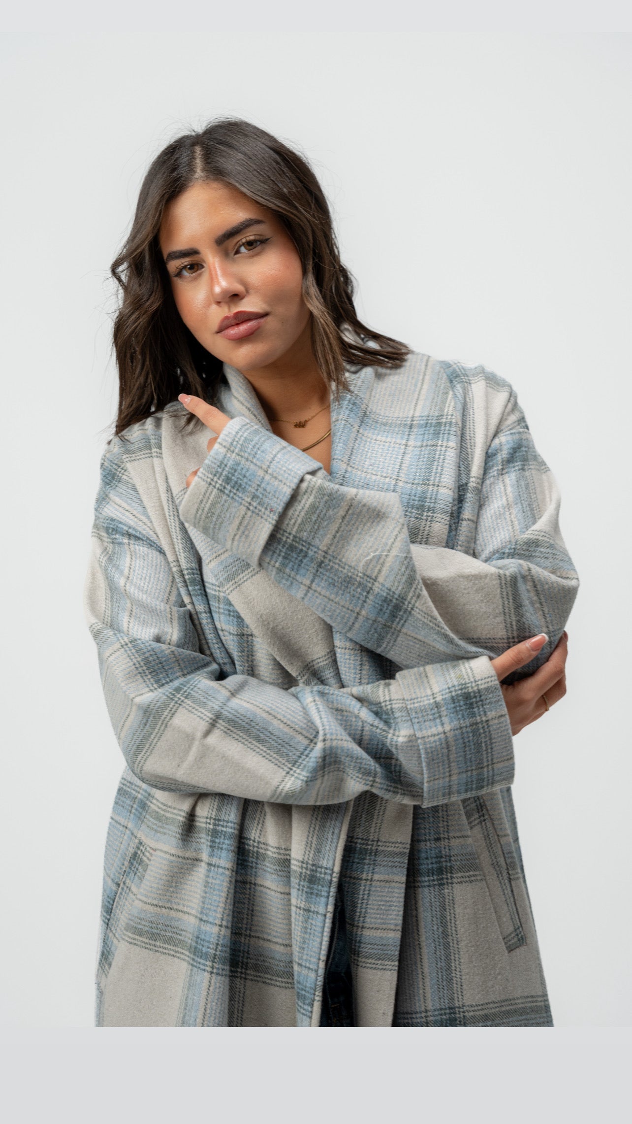 Long plaid coat