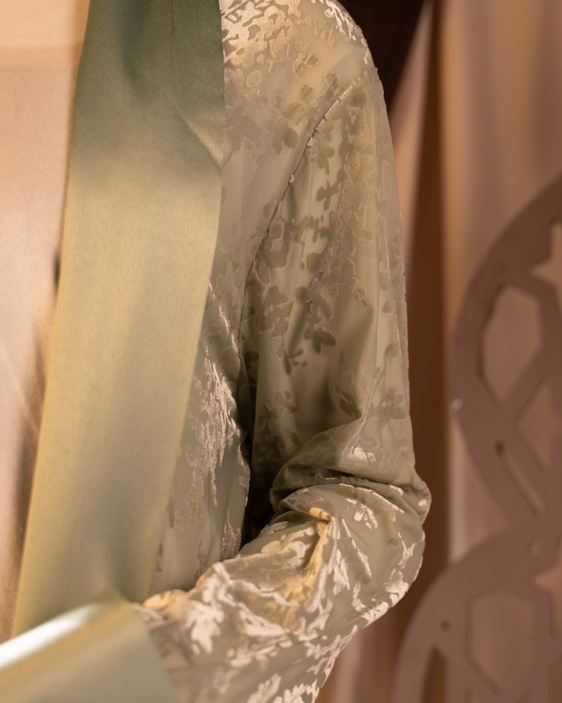 Velvet kaftan + satin lace