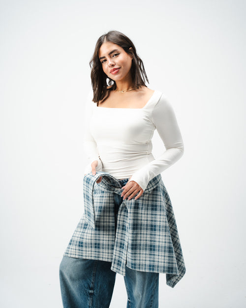 checkered wrap skirt