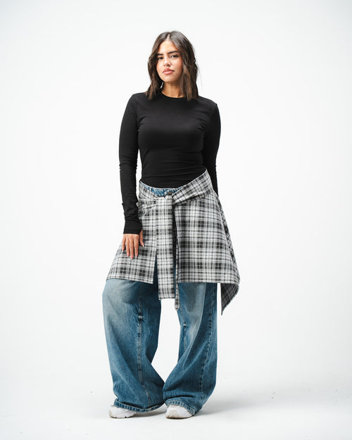 checkered wrap skirt