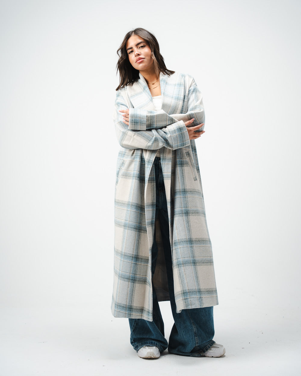 Long plaid coat