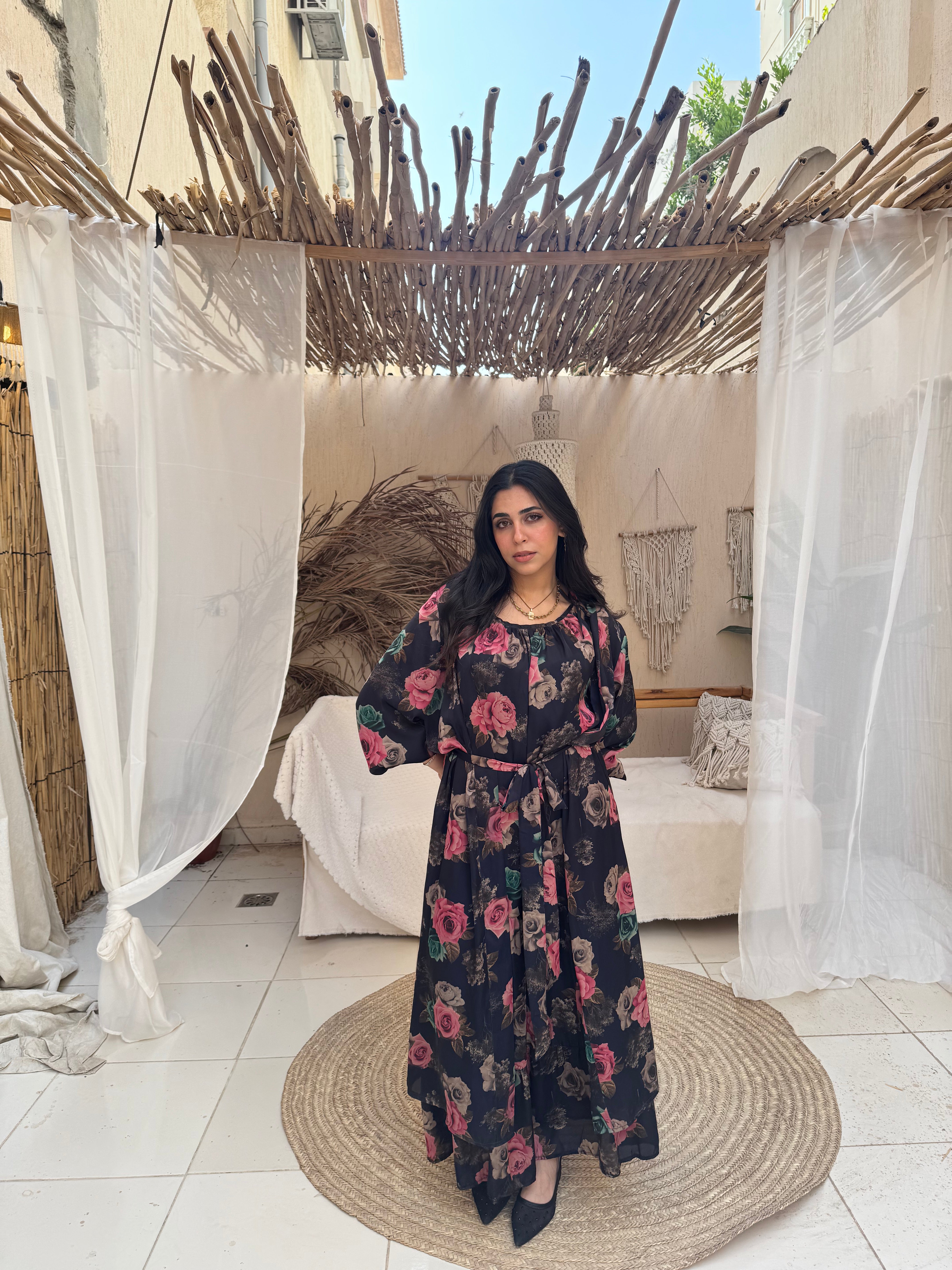 Dress Set - Flowry Black