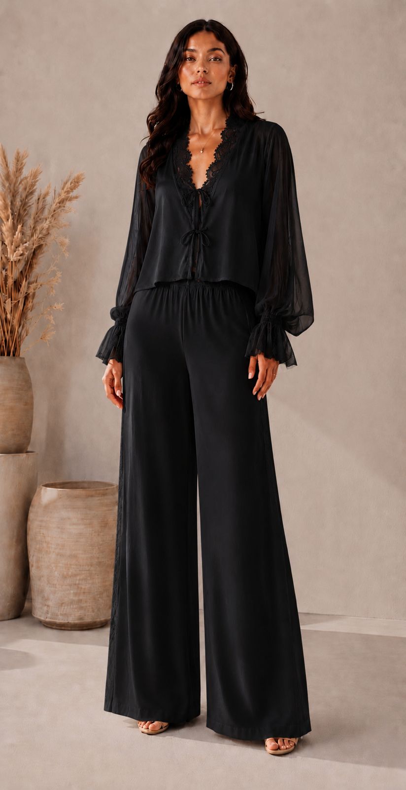 Lace lounge full set - Black